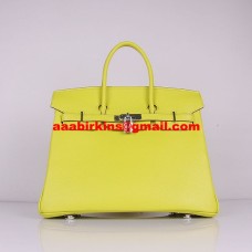 Hermes Birkin 30cm Togo cuero bolsos amarillo limón plata