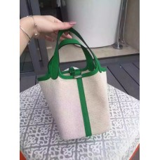 Hermes Picotin Lock Lienzo Verde