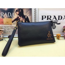 Prada Hombre Cartera de Cuero 3314 Negro
