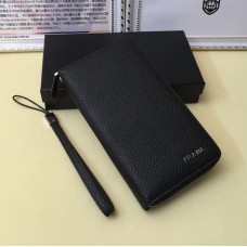 Prada Hombre Cartera de Piel 1192 Negro