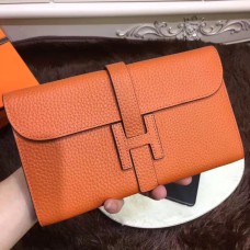 Hermes Jige Monedero Togo Cuero Naranja