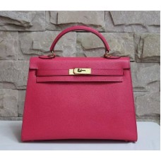 Hermes Kelly 32cm Bolso de cuero Epsom en oro rosa
