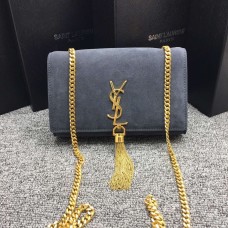 YSL Tassel Chain Bag 22cm Gamuza Gris