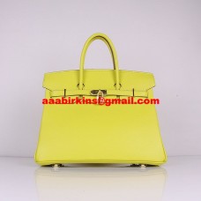 Hermes Birkin 30cm Togo bolsos de cuero amarillo limón dorado