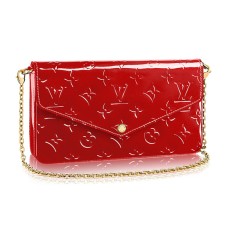Louis Vuitton M61293 Pochette Felicie Cartera con cadena Monogram Vernis