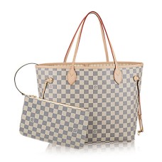 Louis Vuitton N41361 Neverfull MM Bolso de hombro Lona Damier Azur