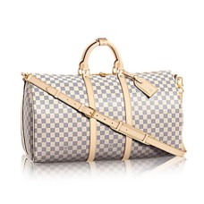 Louis Vuitton N41429 Keepall Bandouliere 55 Bolsa de lona Damier Azur Lona