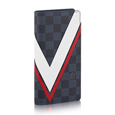 Louis Vuitton N64003 Cartera Brazza Lona Damier Cobalt