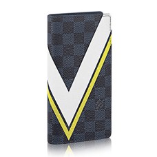 Louis Vuitton N64004 Cartera Brazza Lona Damier Cobalt
