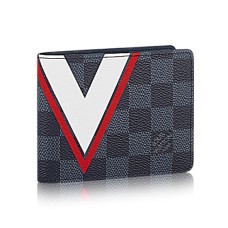 Louis Vuitton N64008 Cartera Slender Lona Damier Cobalt